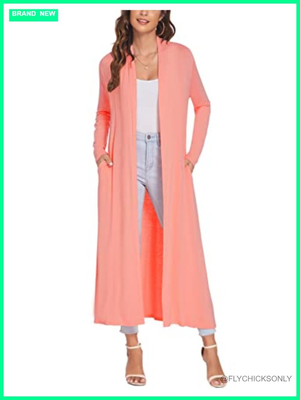 Lightweight Maxi Cardigan - Extra Long Open Front Duster with Pockets